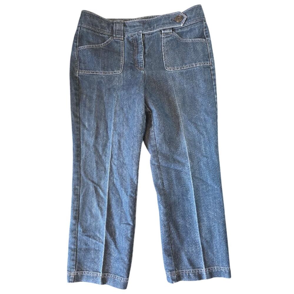 Ann Taylor Denim Cargo Capri Pants Womens 6 Y2K Cropped Jeans